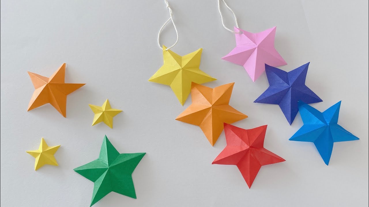 折り紙 星飾り 作り方 立体でおしゃれ♪ 簡単でキレイな七夕飾りやクリスマスの飾り海外Tips☆DIYエコスローライフ