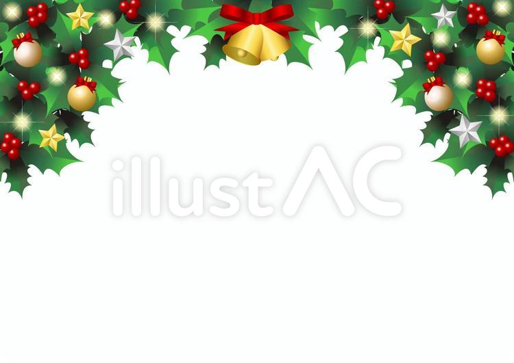 柊のクリスマスフレームタテ透過アリイラスト - No: 2292620無料イラスト・フリー素材なら「イラストAC」