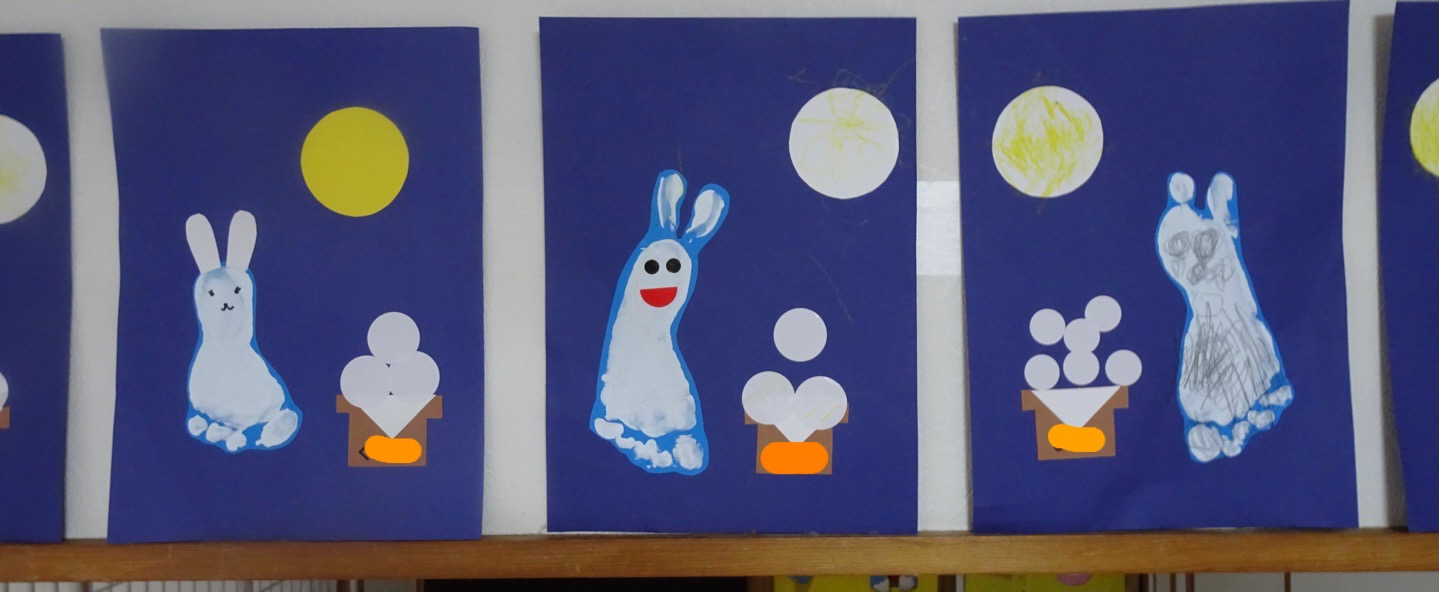 各クラスのお月見製作」にじいろ保育園ブログ