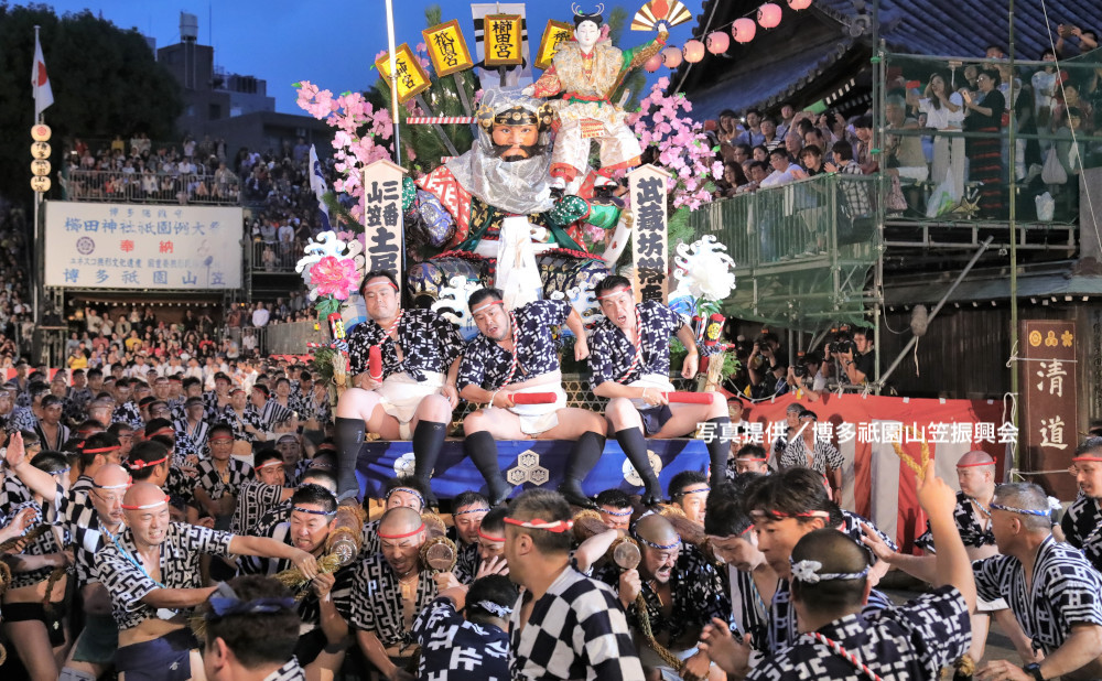 令和7年7月12日 博多祇園山笠 追い山笠馴らし 七番山笠 大黒流博多祇園山笠櫛田神社追い山笠馴らし大黒流博多地下足袋祭り