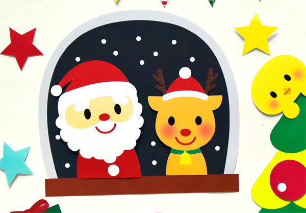 1点のみ保育 介護 病院 壁面 壁面飾り １２月 クリスマス サンタ 壁面飾り、クリスマス