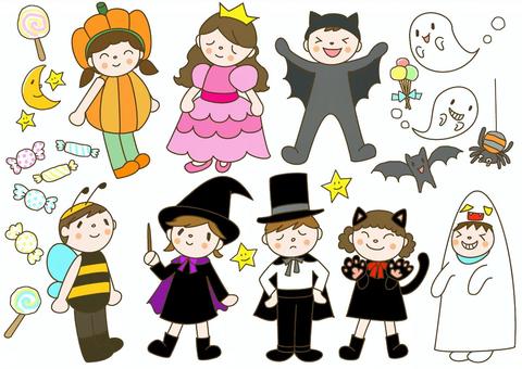 ハロウィンの仮装をした子供たち イラスト素材6830384- フォトライブラリ