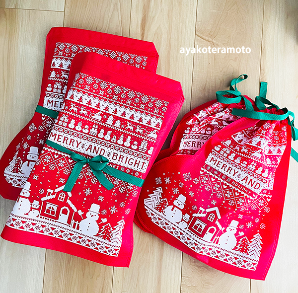 クリスマス袋ラッピング