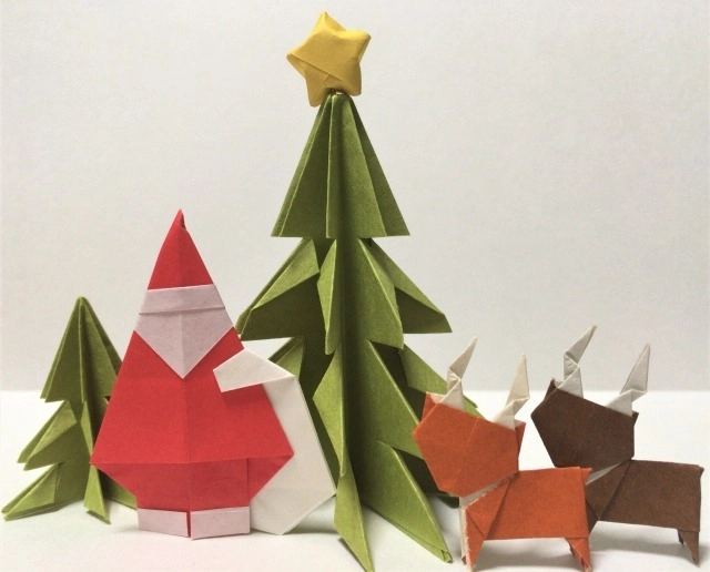 □ORIGAMIを折ってみましょう□⑤クリスマスツリー☆保育求人ポータルサイト 保育情報どっとこむ