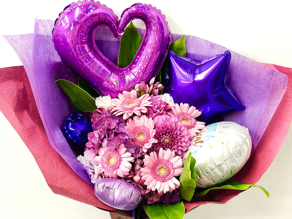 紫のドットバルーンがかわいい ファンタジー ♪「Ａｓｔｉｎａ」 イーフローラ フラワーギフトや花の宅配、送料無料も多数