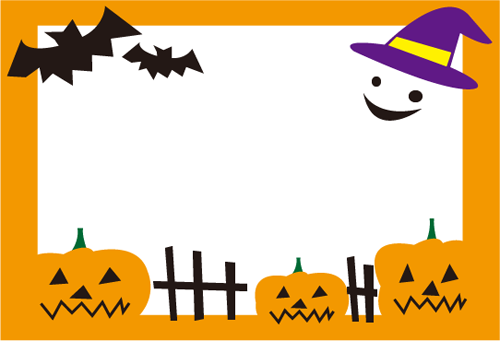 かわいいハロウィンメッセージカードデザイン_かぼちゃ型抜きイラスト無料テンプレート81080素材Good