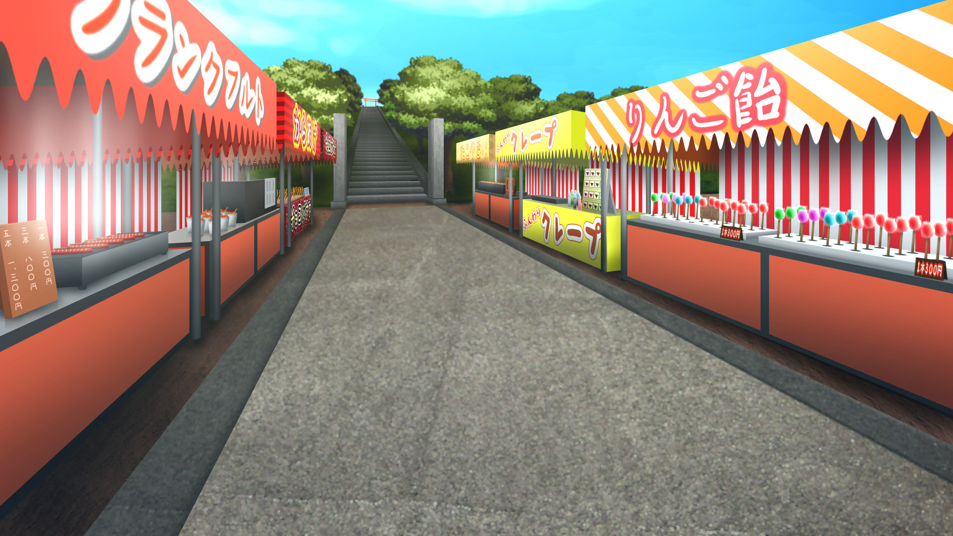 7月：提灯がかわいい夏祭りの背景素材 和風・A4・縦型無料テンプレートTemplateBox