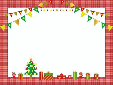 サンタクロースとトナカイのかわいいクリスマス フレーム枠イラスト無料フリー85075素材Good