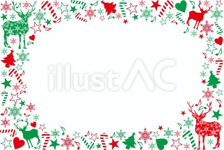 フリーイラストサンタとツリーとプレゼントのクリスマスフレームでアハ体験GAHAG著作権フリー写真・イラスト素材集 - GAHAG著作権フリー写真・イラスト素材集