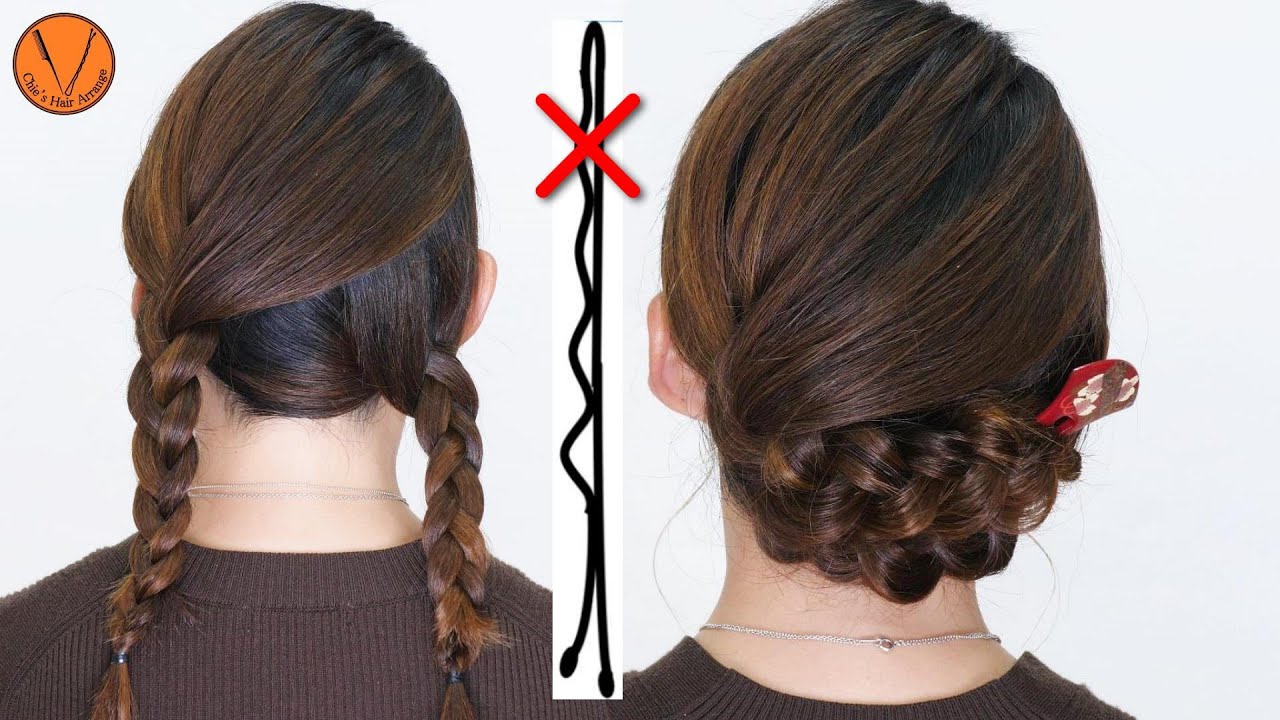 夏祭り ヘアアレンジ ピン使わないTikTok