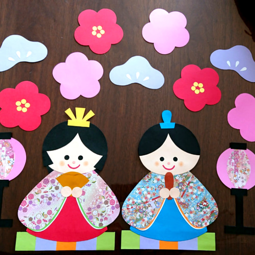 壁面飾り ひな祭り 大人向け D ひな祭り ３月の壁面飾りを高齢者の
