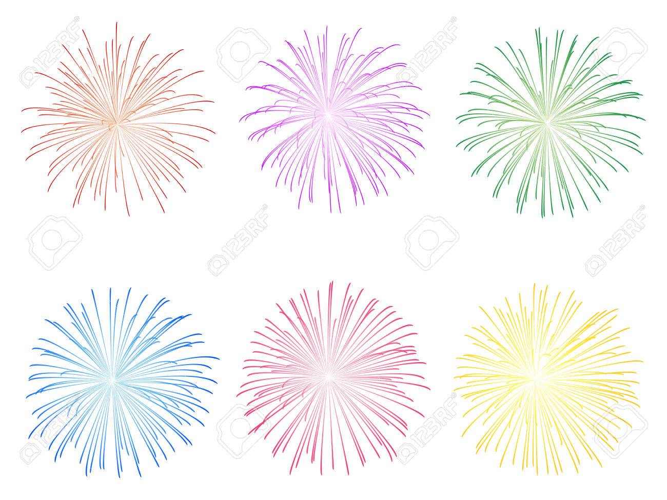 花火イラスト - フリーのかわいい夏の夜空の無料素材 - チコデザ