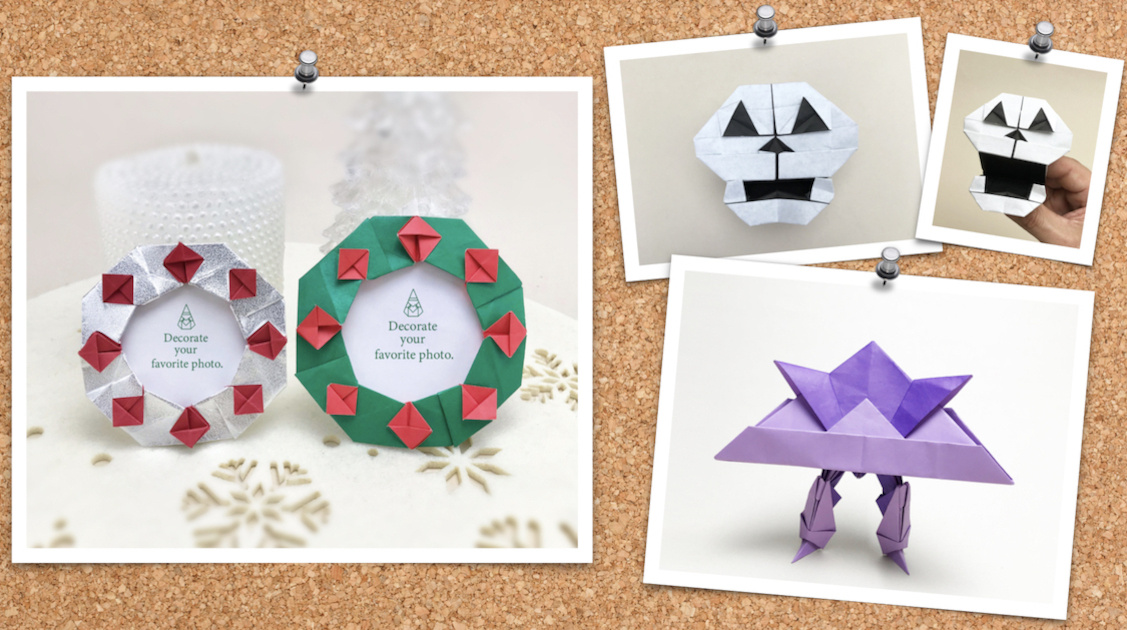 折り紙クリスマスリース8枚での簡単な作り方かわいい折り方