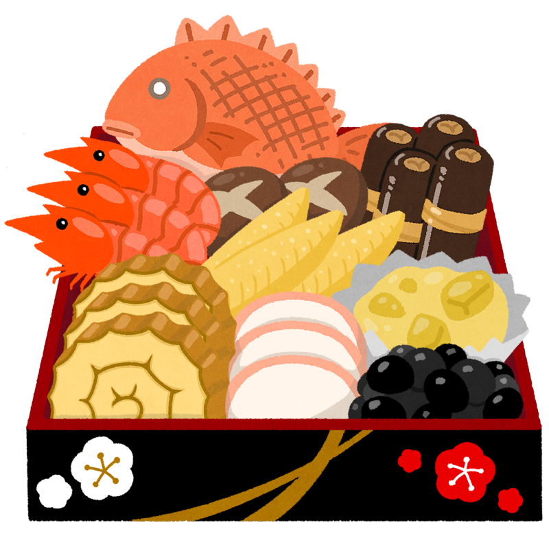 おせち料理日本の正月料理イラストイラスト画像とPSDフリー素材透過の無料ダウンロード - Pngtree