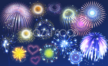 フリーイラストうちわと提灯の夏祭りの飾り枠パブリックドメインQ：著作権フリー画像素材集