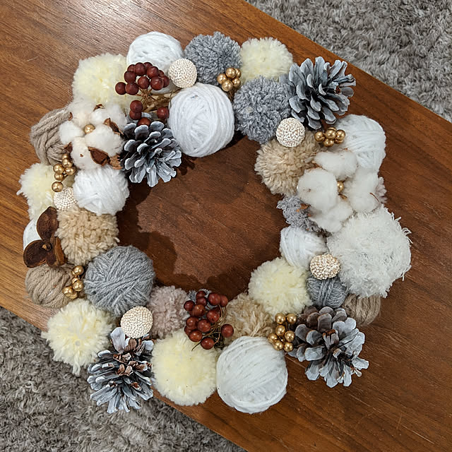 ニットのクリスマスリース超簡単 - 編み物普及委員会