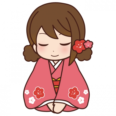 新年の挨拶のイラスト 女の子かわいいフリー素材集 いらすとや