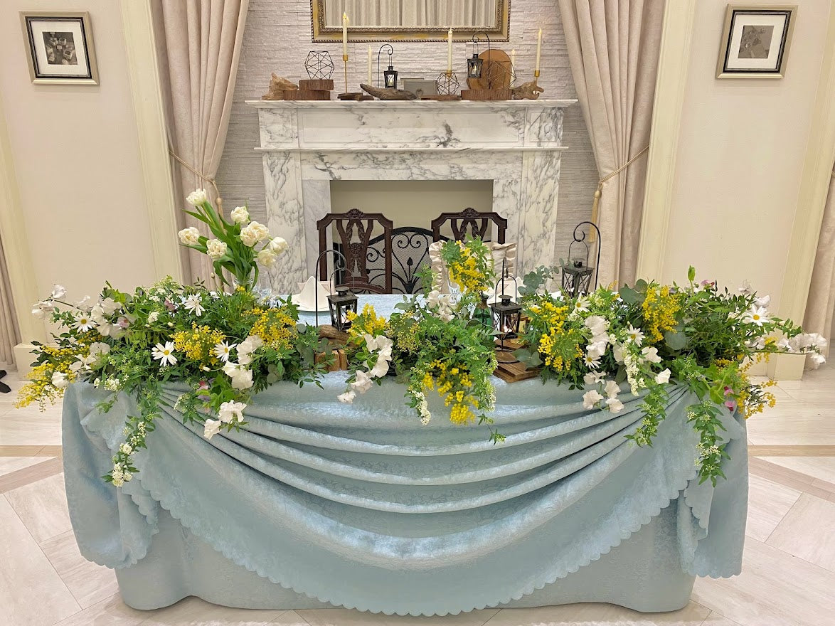 結婚式ゲストテーブル装花集春夏秋冬おすすめ、ナチュラル、アンティーク、エレガントテーストおすすめ - 結婚式の花の専門店、東京、横浜、さいたま対応花屋福太郎