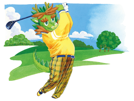 ゴルフの年賀状素材一覧│年賀状2025 令和7年・巳年・へび 無料素材