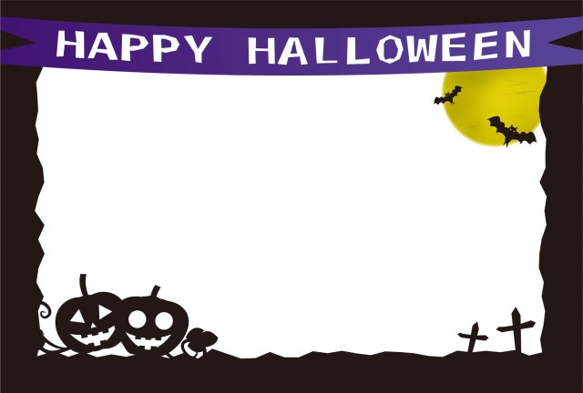 ハロウィンカード - ポストカード無料テンプレート 「イラストareira」 Free Postcard