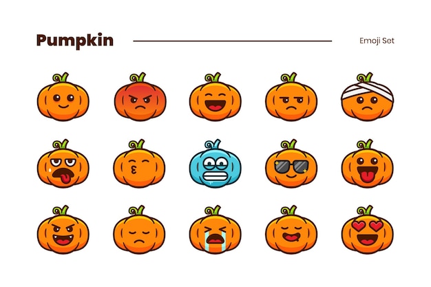 ハロウィンかぼちゃ アイコン・絵文字 16個 オレンジのイラスト素材66573322- PIXTA