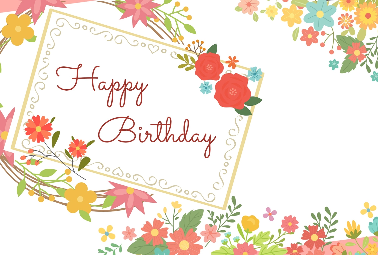 無料Canvaテンプレート メッセージカード 誕生日おめでとう バースデーケーキ 手書き かわいい シンプル おしゃれ メッセージ