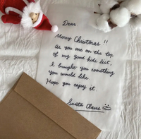 サンタクロースからの手紙 英語 クリスマスカード 手書 お名前付 筆記体 サンタ