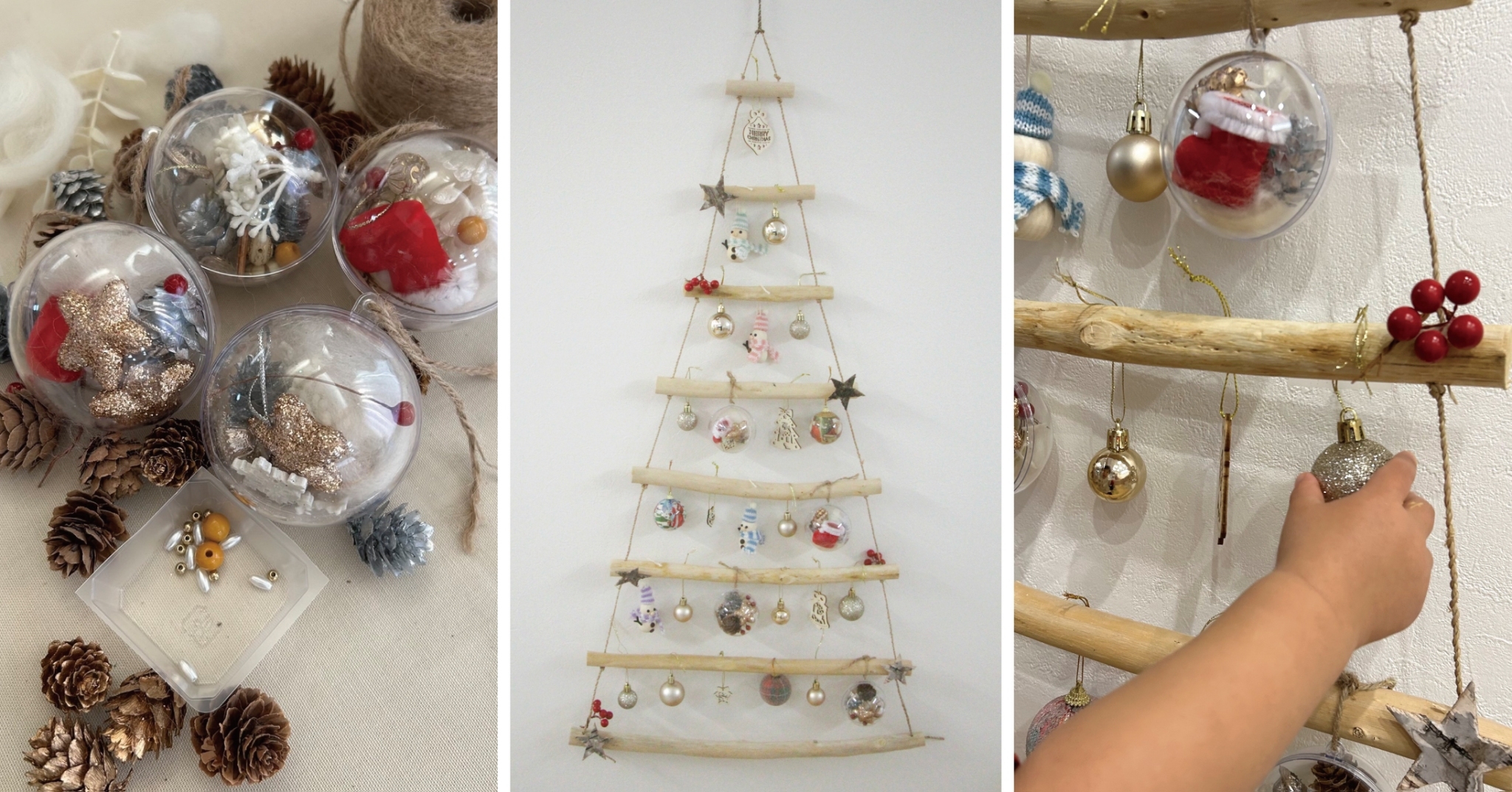 壁掛けフェルトクリスマスツリー 作って飾れる工作, そのまま作れる工作イベント工作キットの「たのつく」