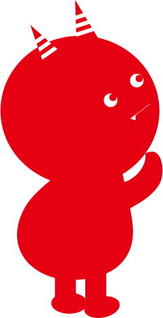 かわいい赤鬼キャライラストのフリー素材イラストイメージ