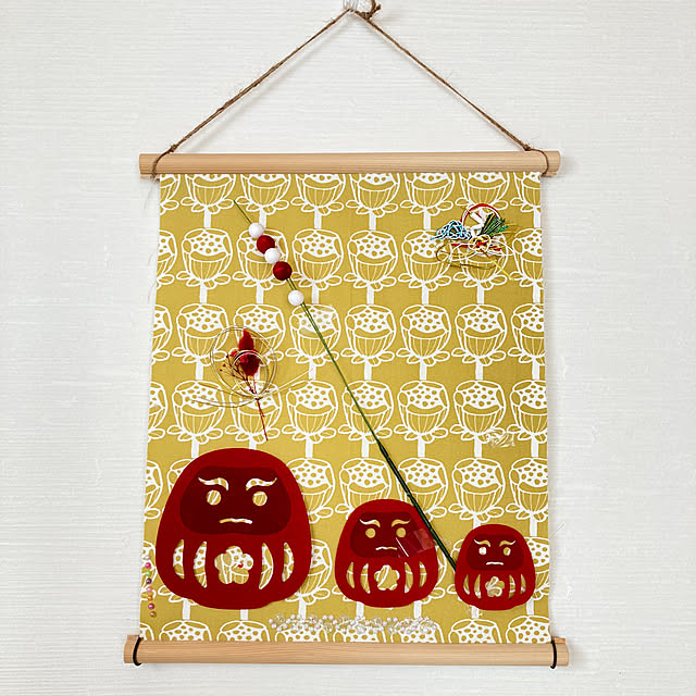 手作り押し絵のタペストリー『お正月』 送料無料押絵 お正月タペストリー その他インテリア雑貨