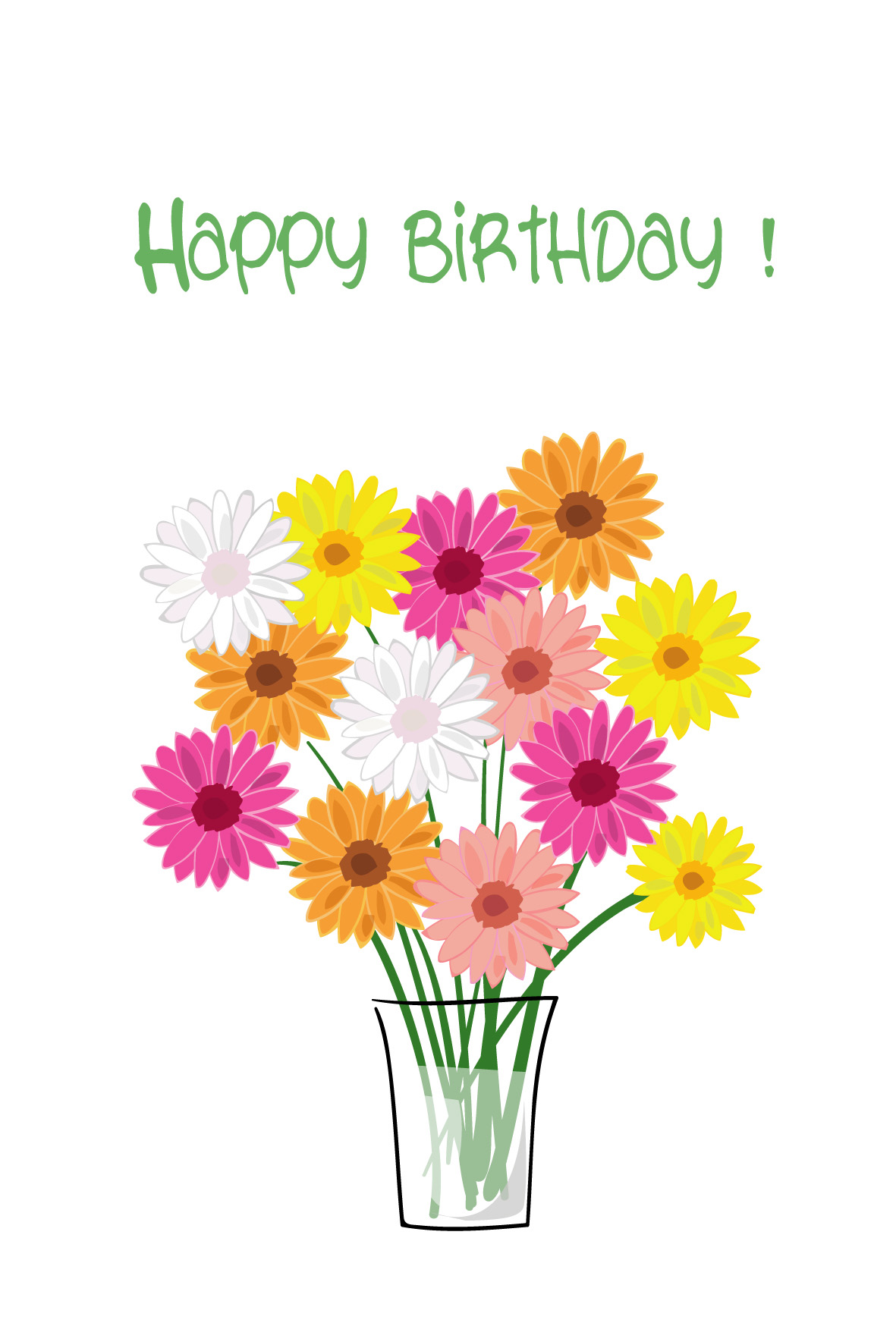 誕生日カード 寝そべるネコの無料誕生日カードテンプレート 620 - デザインAC