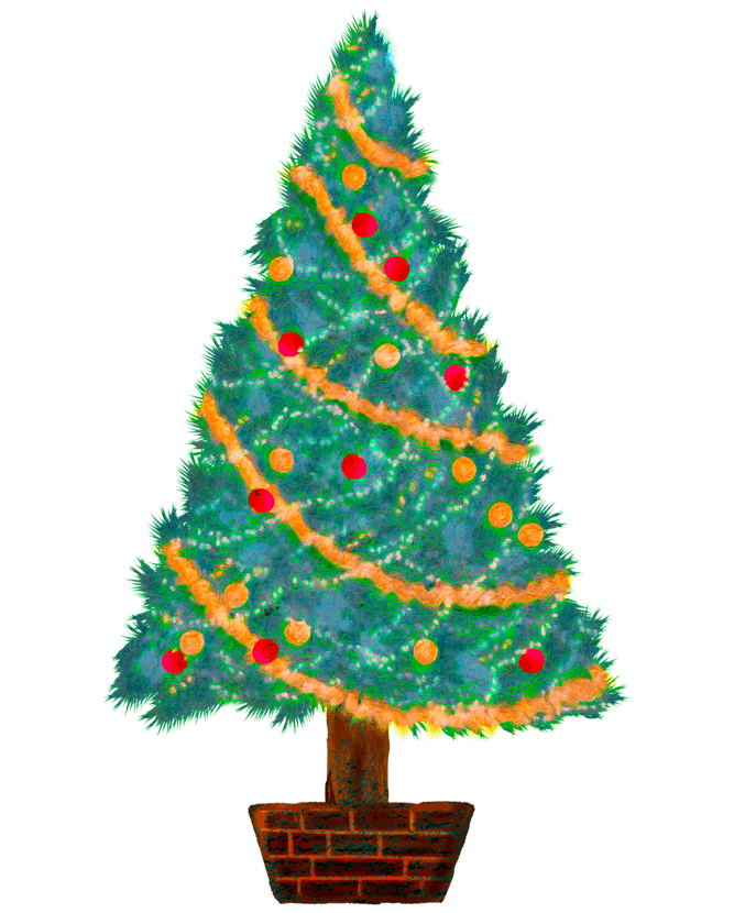 クリスマスツリーのイラスト - 可愛い無料のもみの木素材 - チコデザ