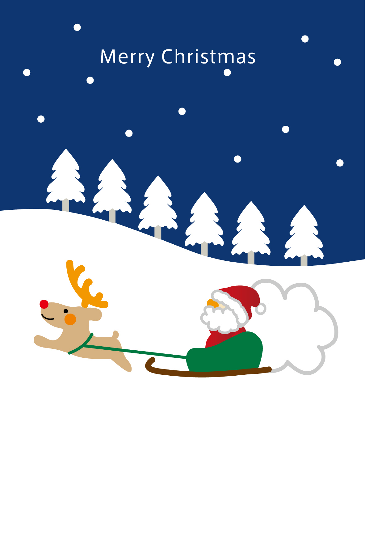 クレヨンタッチの雪だるまクリスマスカードテンプレート - ポストカード・イラスト素材サイト イラストareiraPostcard template