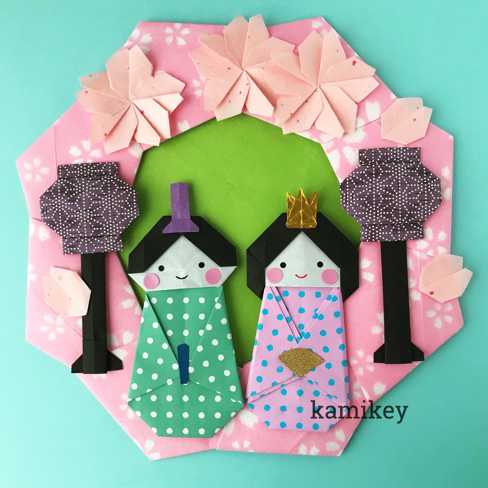 ひな祭り折り紙リース！ お雛様・お内裏様と桃の花土台で手作り飾り工作・自由研究All About