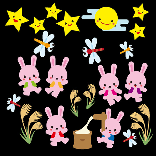 お月見壁面飾り壁面装飾秋の壁面保育幼稚園