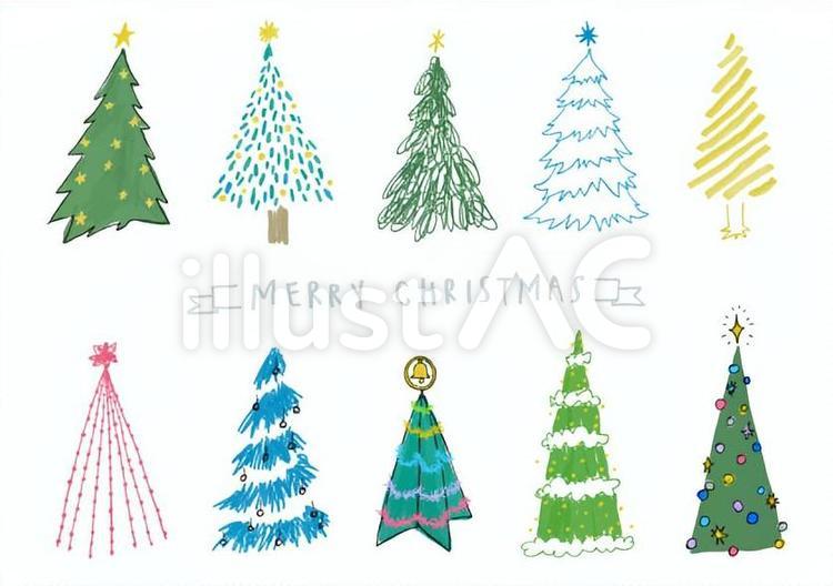 クリスマスツリーイラストの簡単な描き方かくぬる工房