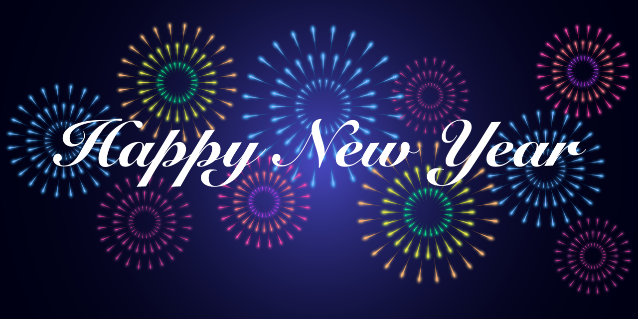 花イラストのハッピーニューイヤーの無料年賀状テンプレート 8809 - デザインAC