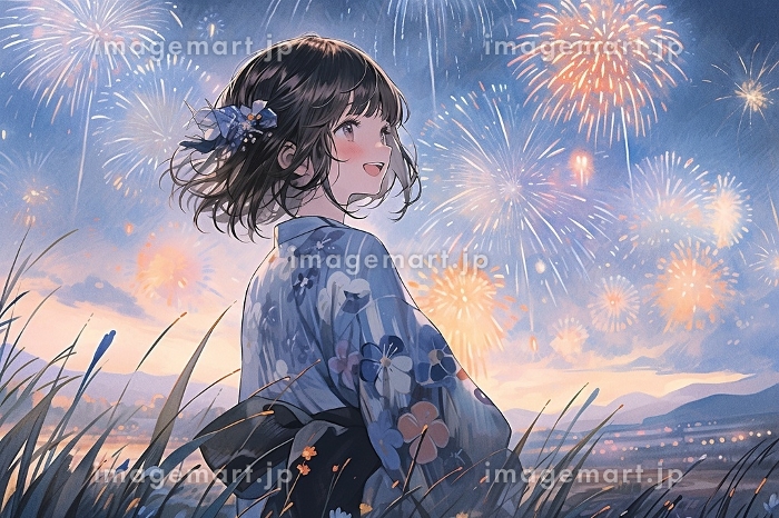 花火 浴衣 イラスト素材4215614- フォトライブラリ