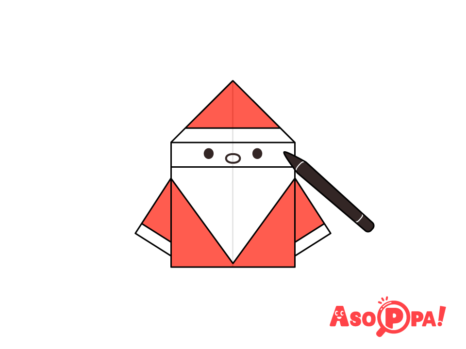 折り紙のサンタクロース2 簡単な折り方折り紙の簡単な折り方