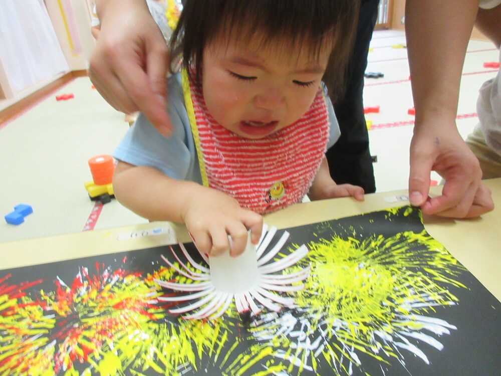 ７月２４日月夏期保育「うちわづくり”💙”」 年中7 19 水 記録Ikuko Diary