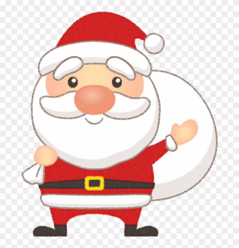 チラシやクリスマスカードに使える笑顔でバンザイしているベーシックなサンタクロースのイラスト素材無料イラスト素材TemplateBox