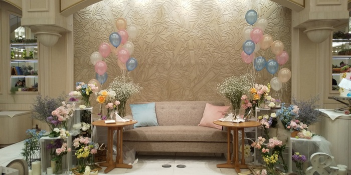 おしゃれな受付に☆お名前、挙式日入り きらきらダブルバルーン３個セット 送料込み- 結婚のお祝いにバルーン電報バルーンギフトNicofees