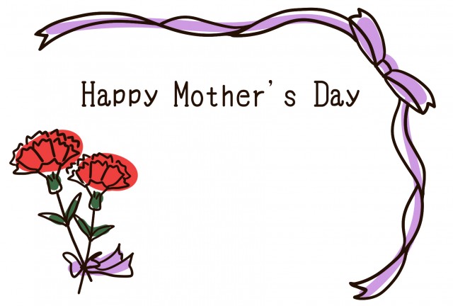 カーネーションのイラスト 二輪・母の日4カット- イラストくん