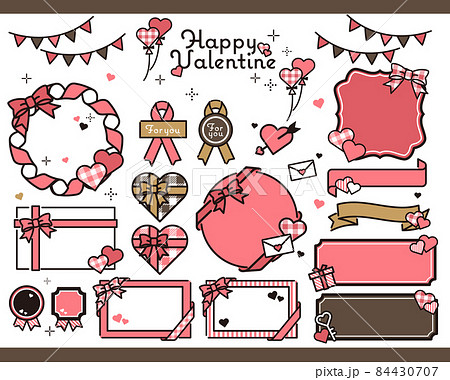 バレンタイン かわいいハートフレーム 背景 イラスト素材6574675- フォトライブラリ