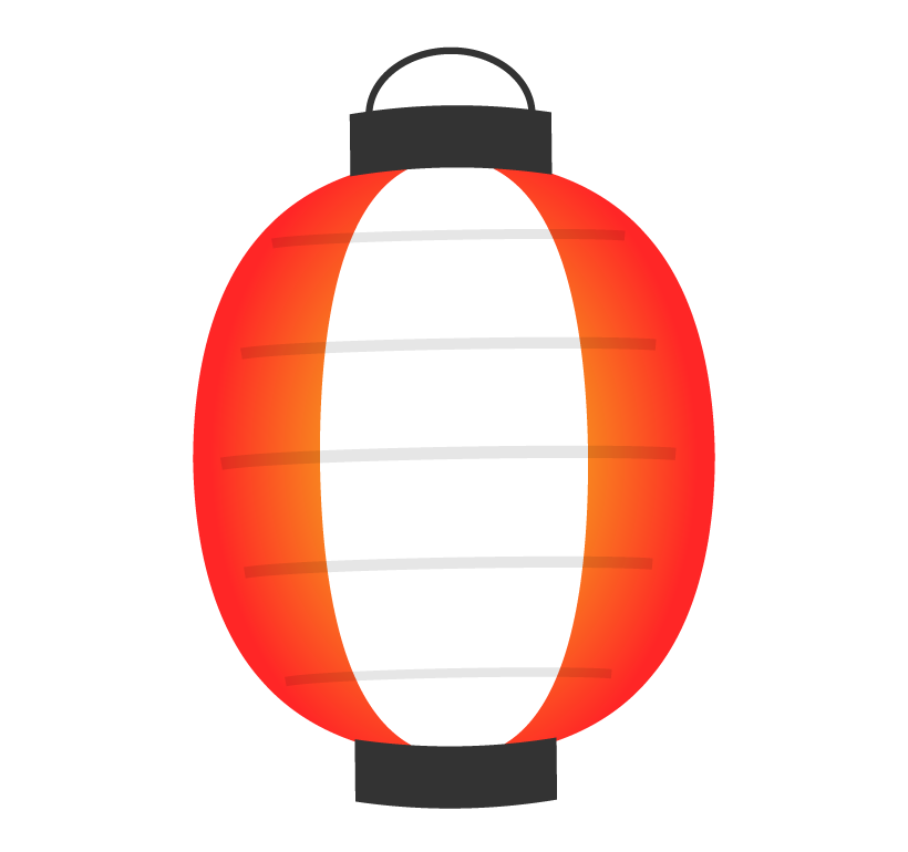 透過PNG夏祭り縁日お盆赤提灯背景ちょうちんイラストフリー素材 夏7月お盆8月 ：イラスト無料