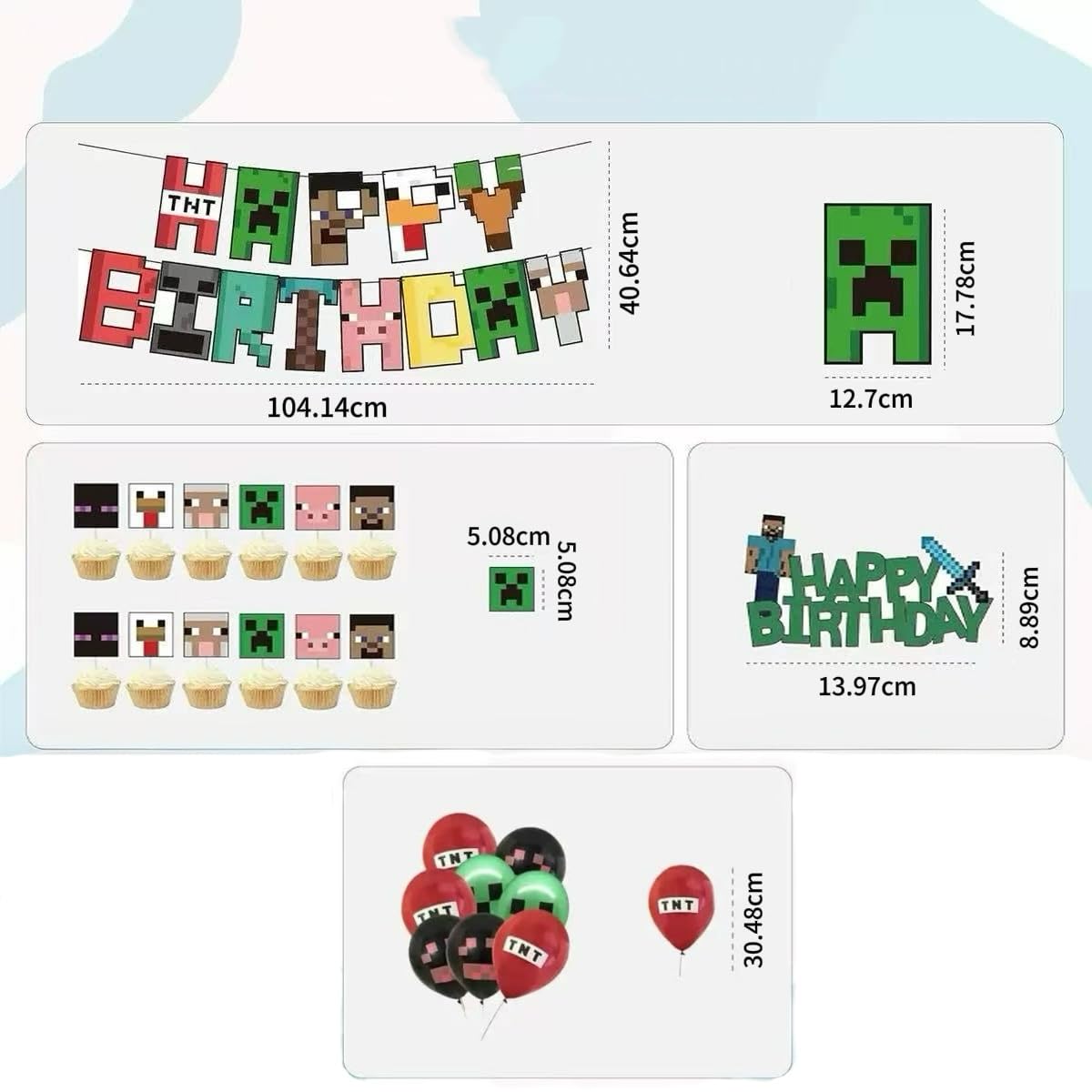 マインクラフト 誕生日 マイクラバルーン ふうせん。HAPPY BIRTHDAY マイクラ 誕生日 風船 装飾の通販Monchy Monchy