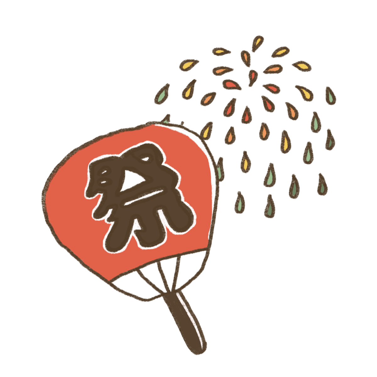 夏祭り手書きイラストセット カラー イラスト - No: 22828384無料イラスト・フリー素材なら「イラストAC」