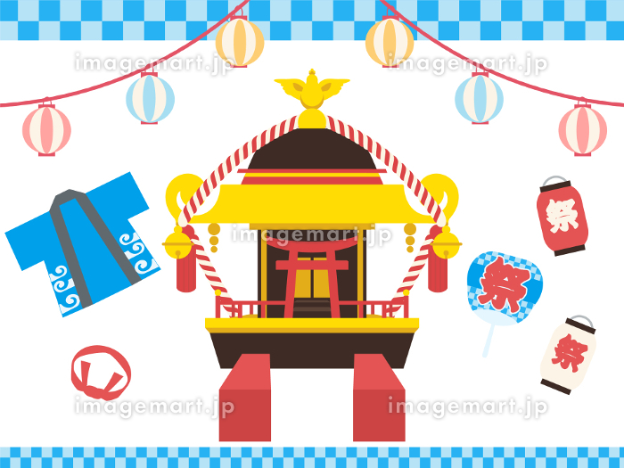 フリーイラスト御輿を担ぐ男たちパブリックドメインQ：著作権フリー画像素材集