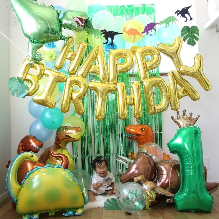 誕生日の装飾完成！アルミバルーン落とさず貼る方法きたぷり