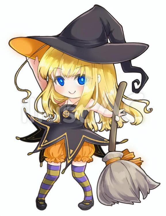 魔女のイラストの簡単な描き方 全身かくぬる工房